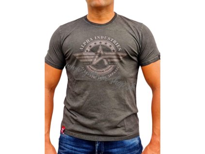 Alpha Industries AI Olidye T tričko pánske dark olive
