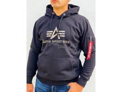 Alpha Industries 3d CAMO LOGO Hoody black wood camo 1