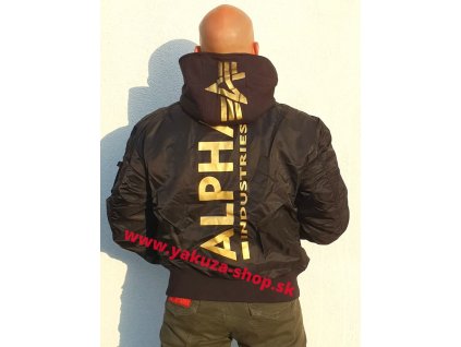 Alpha Industries zimná bunda MA 1 ZH BACK PRINT black yellow gold