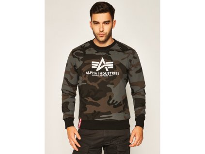 Alpha Industries mikina Basic Sweater olive camo