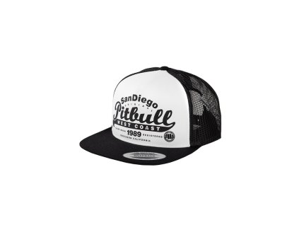 PitBull West Coast šiltovka Snapback Flat SCRIPT white black
