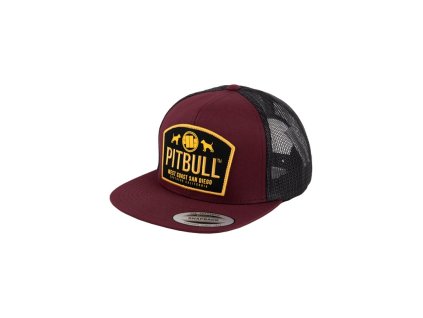 PitBull West Coast šiltovka Snapback Flat Mesh DOGS burgundy