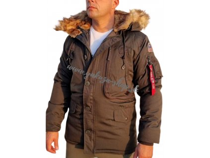 Alpha Industries Polar Jacket pánska zimná bunda Black Olive