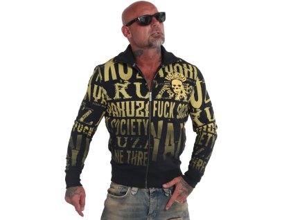 Yakuza mikina na zips LABEL SKULL HZB 19017 anthrazit