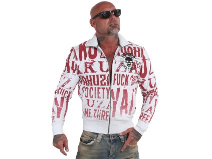 Yakuza mikina na zips LABEL SKULL HZB 19017 white