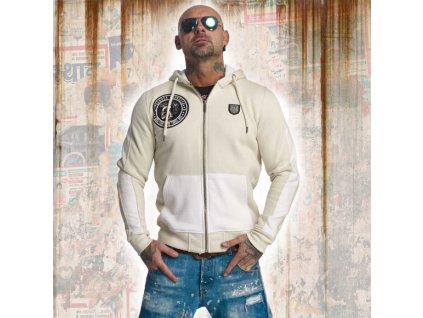 Yakuza PUNX ZIP mikina na zips HZB 11014 bone white