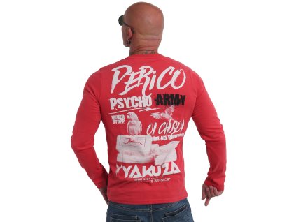 Yakuza tričko pánske s dlhým rukávom PERICO LSB 19046 ribbon red