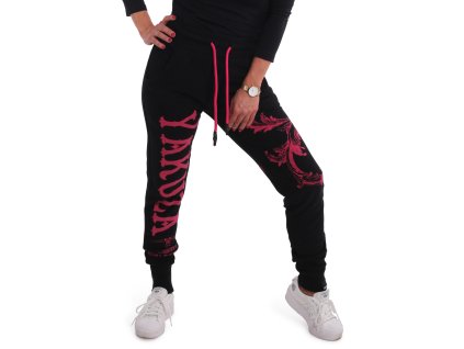 Yakuza FLORAL dámske tepláky gjob GJOB 90113 black