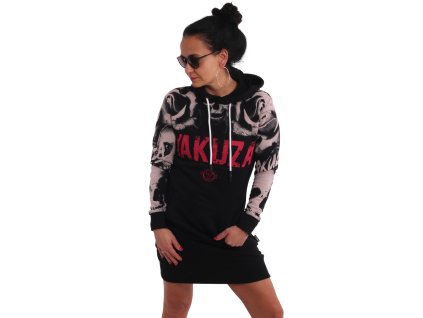 Yakuza dámska dlhá mikina Sick N Fck šaty GKB 90109 black