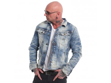 Yakuza bunda pánska CARTEL TEDDY Denim JB 18068 light blue