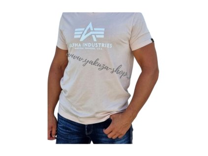 Alpha Industries Basic T Shirt Pale Peach tričko pánske 3