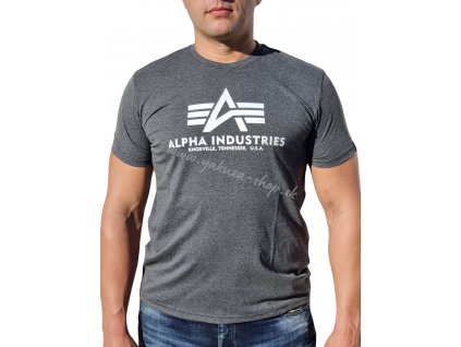Alpha Industries Basic T Shirt Charcoal Heather tričko pánske