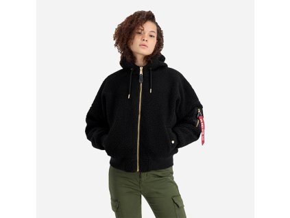 Alpha Industries MA 1 OS HOODED TEDDY Wmn dámska bunda black