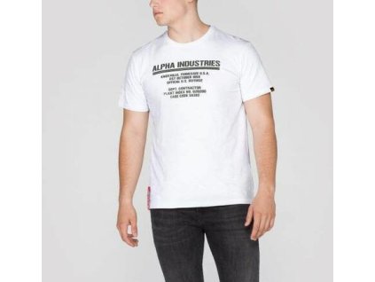 Alpha Industries LABEL T tričko pánske white