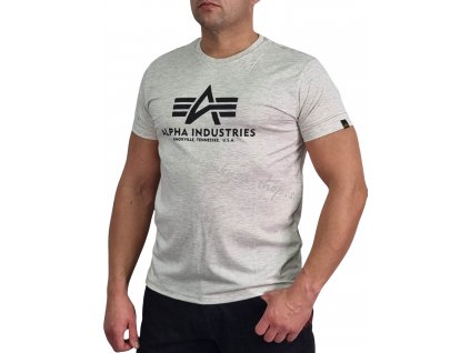 Alpha Industries Basic T Shirt White Mellange tričko pánske