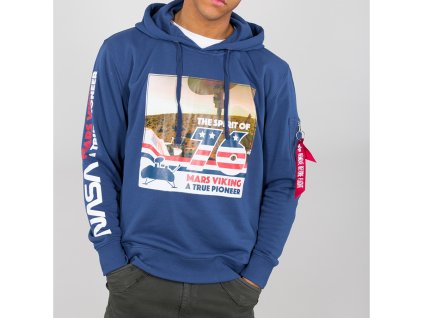 Alpha Industries SPIRIT OF VIKING Hoody NASA blue mikina pánska