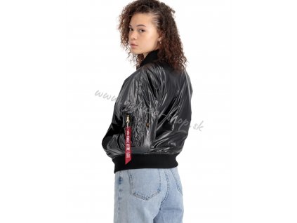 Alpha Industries MA 1 OS METALLIC Wmn Black dámska zimná bunda