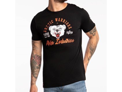 Alpha Industries ARCTIC WARRIORS T Black tričko pánske