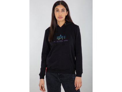 Alpha Industries dámska mikina New Basic Hoody Wmn Rainbow reflective black