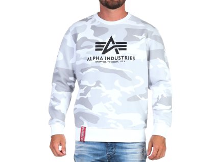 Alpha Industries mikina Basic Sweater white camo