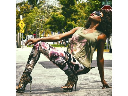 Yakuza legíny ROSES HIGH WAIST LEB 19153 multicolor