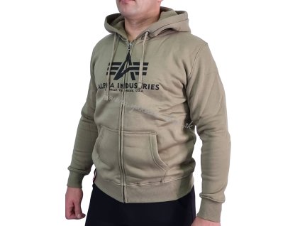 vyr 6217Alpha Industries Basic Zip Hoody panska mikina olive