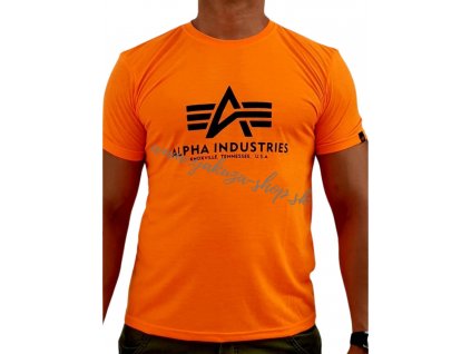 Alpha Industries Basic T Shirt Neon Orange tričko pánske 2