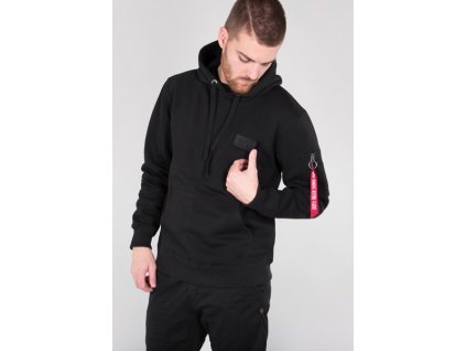 Alpha Industries Red Stripe Hoody pánska mikina black
