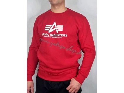 Alpha Industries mikina Basic Sweater speed red 1