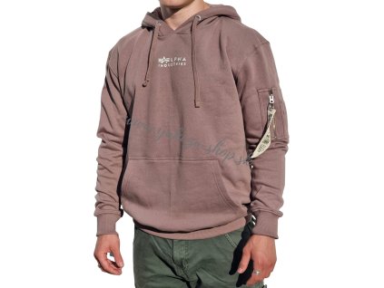 Alpha Industries Organic EMB Hoody pánska mikina Brown k