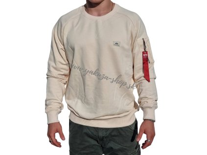 Alpha Industries X Fit Sweat pánska mikina Jet Streem White C