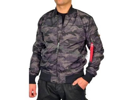 Alpha Industries MA 1 TT Camo bunda prechodná Black Camo