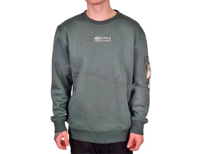 Alpha Industries Organics EMB Sweater mikina pánska Pe Green