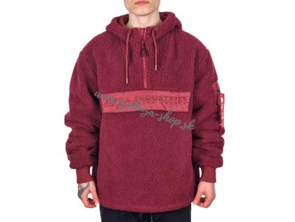 Alpha Industries TEDDY ANORAK zimná bunda burgundy
