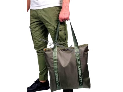 Alpha Industries Alpha Shopper Bag nákupná taška Sage Green