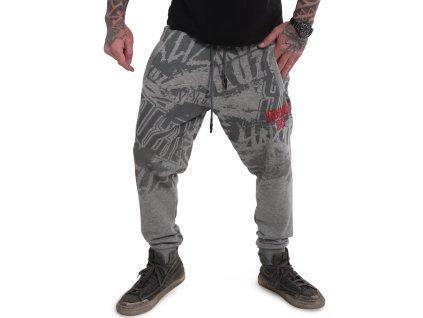Yakuza LIFE ALLOVER tepláky pánske JOB 19021 grey melange