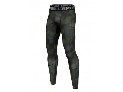 PitBull West Coast pánske legíny COMPRESSION PANTS DILLARD OLIVE