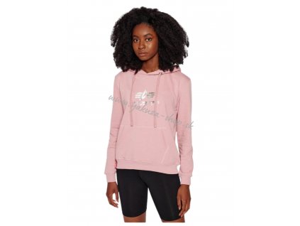 Alpha Industries dámska mikina New Basic FP Hoody Wmn pink metalsilver c