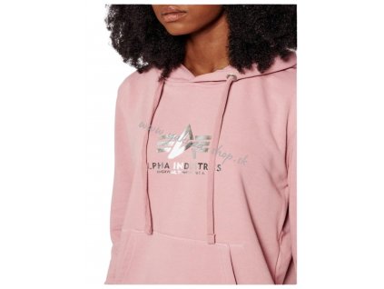 Alpha Industries dámska mikina New Basic FP Hoody Wmn pink metalsilver C