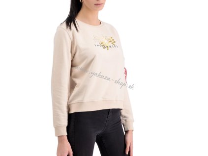 Alpha Industries Gold Logo Sweater Wmn Jet Streem White
