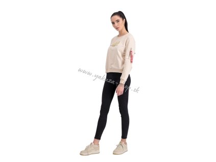 Alpha Industries Gold Logo Sweater Wmn Jet Streem White