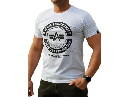 Alpha Industries tričko pánske TTP T white black 1