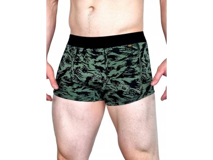 Alpha Industries pánske boxerky Graphic AOP Underwear Dark Green Black 2 ks v balení