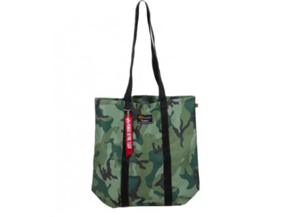 Alpha Industries LABEL Shopping bag nákupná taška Olive Camo