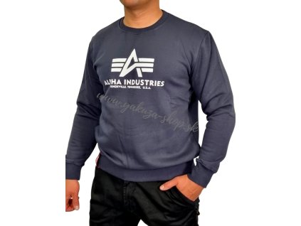 Alpha Industries mikina Basic Sweater navy c