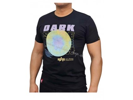 Alpha Industries Dark Side T tričko pánske Black Neon Purple c