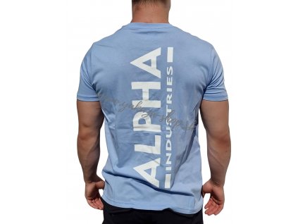 Alpha Industries BACKPRINT T tričko pánske light blue
