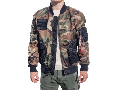 Alpha Industries bunda pánska MA 1 CARRIER woodl camo