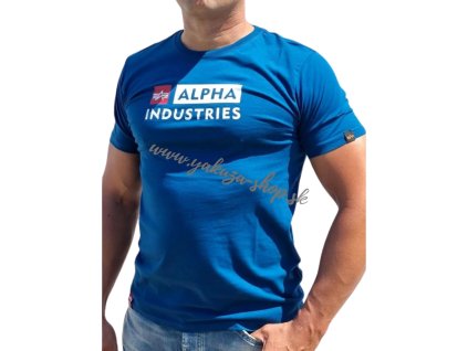 Alpha Industries BLOCK LOGO T tričko pánske naval blue
