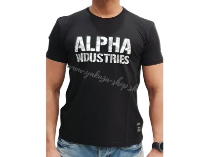 Alpha Industries Camo Print T Black White tričko pánske